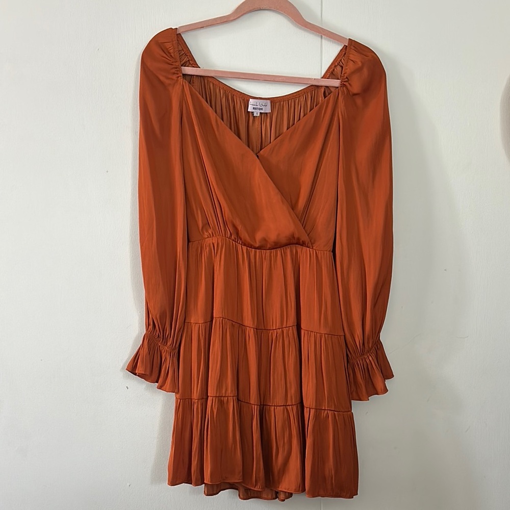Orange Long-Sleeve Dress